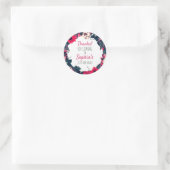Danke von Floral Runder Aufkleber (Tasche)