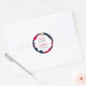 Danke von Floral Runder Aufkleber (Umschlag)