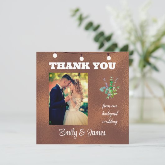 Danke von unserer Backyard Wedding (Stehend Vorderseite)