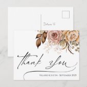 Danke Wasserfarbe Boho Blumen Postkarte (Vorne/Hinten)