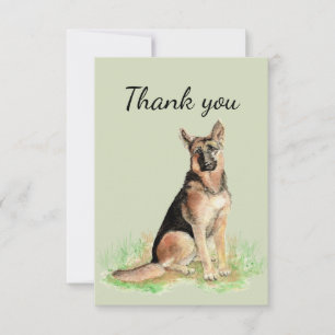 Danke Wasserfarbe Deutscher Schäferhund Haustier