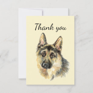 Danke Wasserfarbe Deutscher Schäferhund Haustier