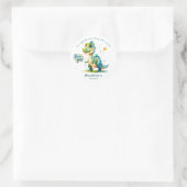 Danke Wasserfarben-Dinosaurier  Runder Aufkleber (Tasche)