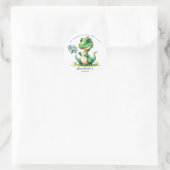 Danke Wasserfarben-Dinosaurier Runder Aufkleber (Tasche)