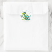 Danke Wasserfarben-Dinosaurier Runder Aufkleber (Tasche)