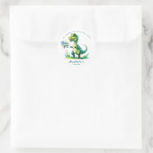 Danke Wasserfarben-Dinosaurier  Runder Aufkleber (Tasche)