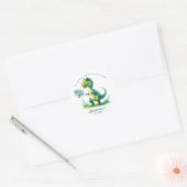 Danke Wasserfarben-Dinosaurier  Runder Aufkleber (Umschlag)