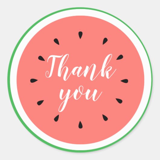 Danke Wassermelon Runder Aufkleber (Vorderseite)