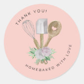 Danke Watercolor Bakery Runder Aufkleber (Vorderseite)