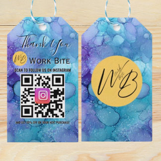 Danke Watercolor Business Instagram Qr Code  Geschenkanhänger