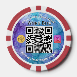 Danke Watercolor Business Instagram QR Code Pokerchips