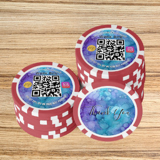 Danke Watercolor Business Instagram QR Code Pokerchips