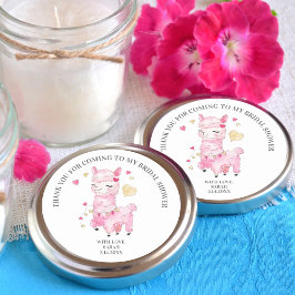 Danke Watercolor Pink Llama Runder Aufkleber