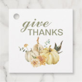 Danke Watercolor Pumpkin Geschenkanhänger (Vorderseite)