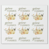 Danke Watercolor Pumpkin Geschenkpapier (Flach)