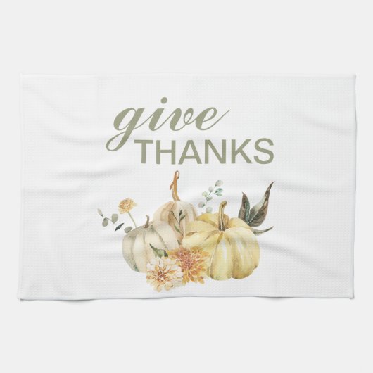 Danke Watercolor Pumpkin Geschirrtuch (Horizontal)