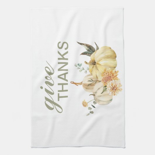 Danke Watercolor Pumpkin Geschirrtuch (Vertikal)