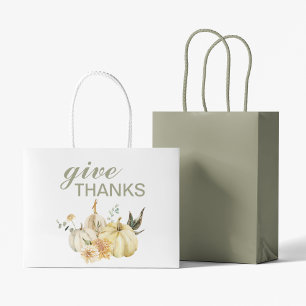 Danke Watercolor Pumpkin Große Geschenktüte