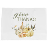 Danke Watercolor Pumpkin Große Geschenktüte (Rückseite)