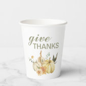 Danke Watercolor Pumpkin Pappbecher (Rückseite)