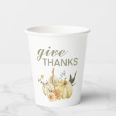 Danke Watercolor Pumpkin Pappbecher (Vorderseite)