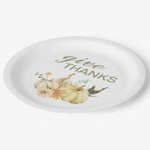 Danke Watercolor Pumpkin Pappteller (Schrägansicht)