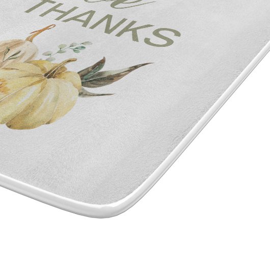 Danke Watercolor Pumpkin Schneidebrett (Ecke)