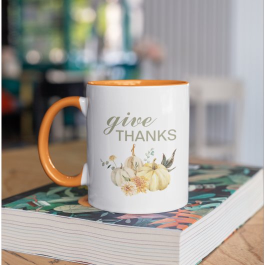 Danke Watercolor Pumpkin Zweifarbige Tasse