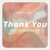 Danke Watercolor Quadratischer Aufkleber (Vorderseite)