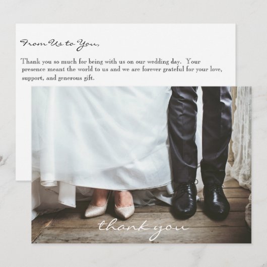Danke Wedding personalisiertes 5' x 7" (Vorne/Hinten)