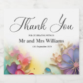 Danke, Wedding Schaumweinetikett (Einzelnes Label)