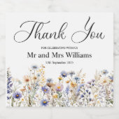 Danke, Wedding Schaumweinetikett (Einzelnes Label)