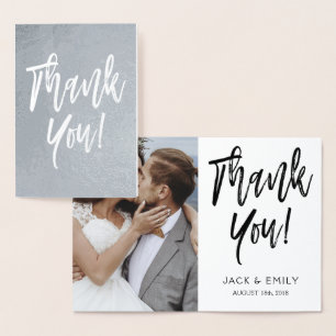 Danke Wedding silberne Folien-Foto-Karte Folienkarte