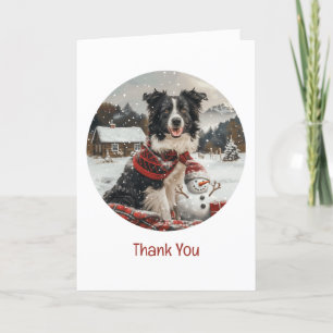 Danke Weihnachten Border Collie Dog Snowman