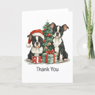 Danke Weihnachten Boston Terrier Dogs