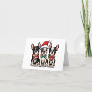 Danke Weihnachten Boston Terrier Dogs