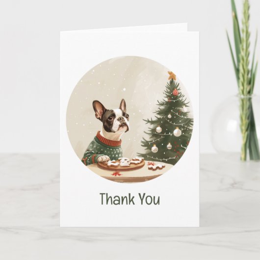 Danke Weihnachten Boston Terrier Hund (Vorderseite)