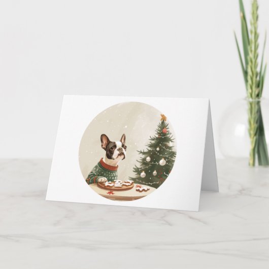 Danke Weihnachten Boston Terrier Hund (Vorderseite)
