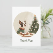 Danke Weihnachten Boston Terrier Hund (Stehend Vorderseite)