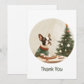 Danke Weihnachten Boston Terrier Hund (Vorne/Hinten)