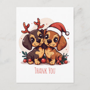 Danke Weihnachten Dackel Hunde Postkarte