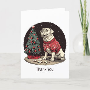Danke Weihnachten Englisch Bulldog Weihnachtsbaum