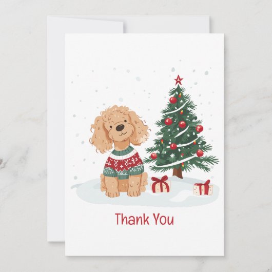 Danke Weihnachten Goldendoodle Hund (Vorderseite)