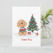 Danke Weihnachten Goldendoodle Hund (Stehend Vorderseite)