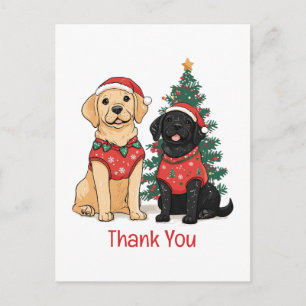 Danke Weihnachten Labrador Retriever Hunde Postkarte