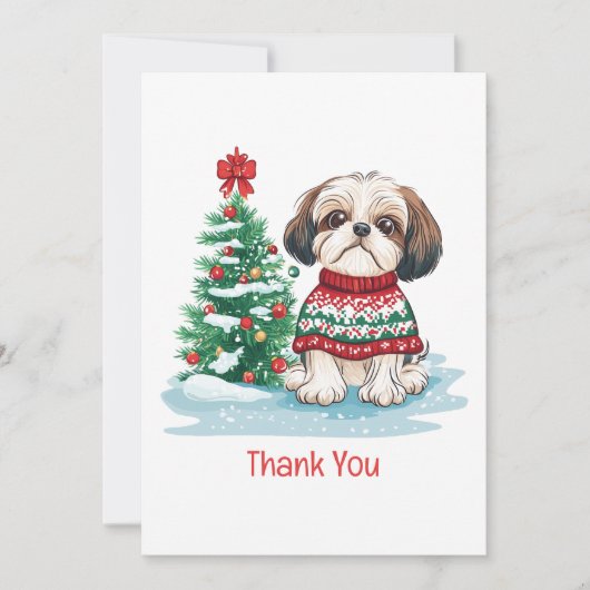 Danke Weihnachten Shih Tzu Hund (Vorderseite)