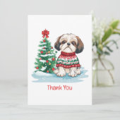 Danke Weihnachten Shih Tzu Hund (Stehend Vorderseite)