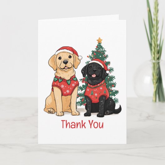 Danke Weihnachts-Labrador Retriever Hunde (Vorderseite)