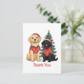 Danke Weihnachts-Labrador Retriever Hunde Postkarte (Stehend Vorderseite)