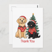 Danke Weihnachts-Labrador Retriever Hunde Postkarte (Vorne/Hinten)